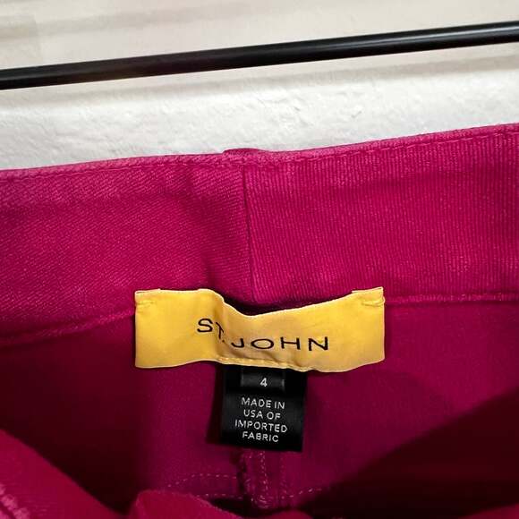 St John Yellow Label Pink Heavyweight Twill Pants Size 4 - Picture 6 of 9